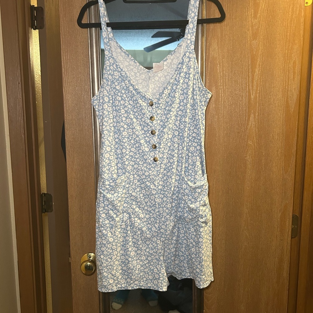 Floral Button-Front Romper